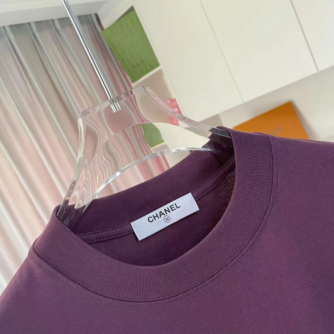 🅿️170 Chanel CHANEL2025 summer new style Double C letter logo printing short-sleeved T-shirt Customized fabric 300g Same style for men and women Size: S M L XL XXL Five codes Color: black white lake green purple