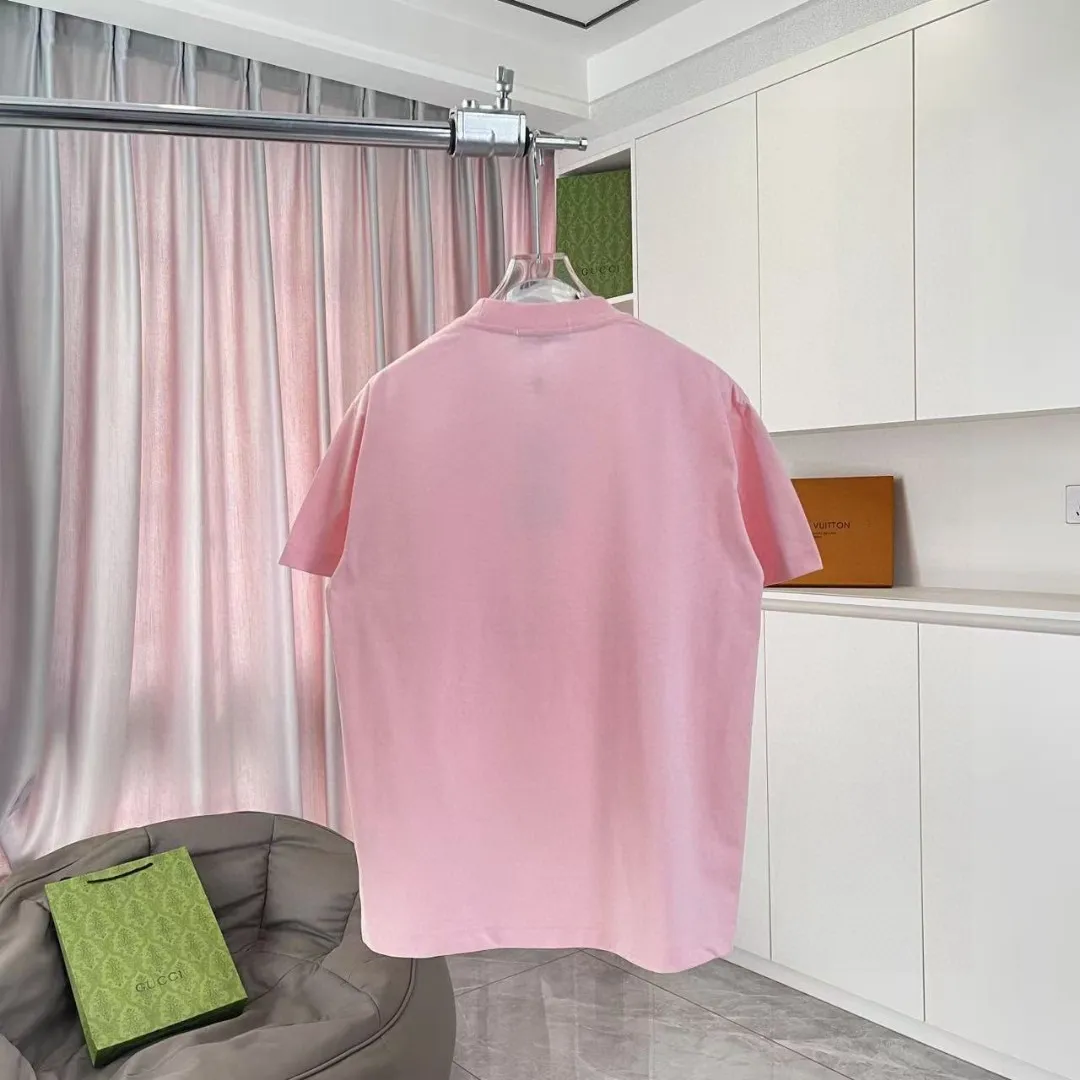 🅿️170 Chanel CHANEL2025 summer new style Double C letter logo printing short-sleeved T-shirt Customized fabric 300g Same style for men and women Size: S M L XL XXL five codes Color: black white pink lake green