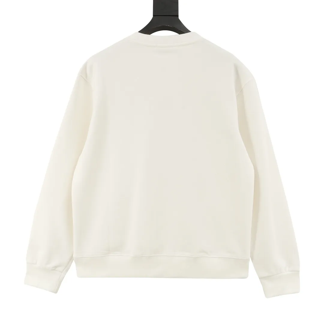 🅿️500 CHANEL 25FW Silicone small label round neck sweatshirt 480g high-grade combed cotton fabric Counter collar label Purchasing grade white thick plate hang tag Original hanging beads Three-dimensional foam printing on the front and back Strong sense of layering Same style for men and women Couple style Oversize version Loose Size: S-XL