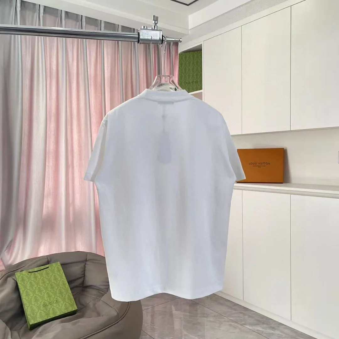 🅿️170 Chanel CHANEL2025 summer new style Double C letter logo printing short-sleeved T-shirt Customized fabric 300g Same style for men and women Size: S M L XL XXL Five codes Color: black white lake green purple