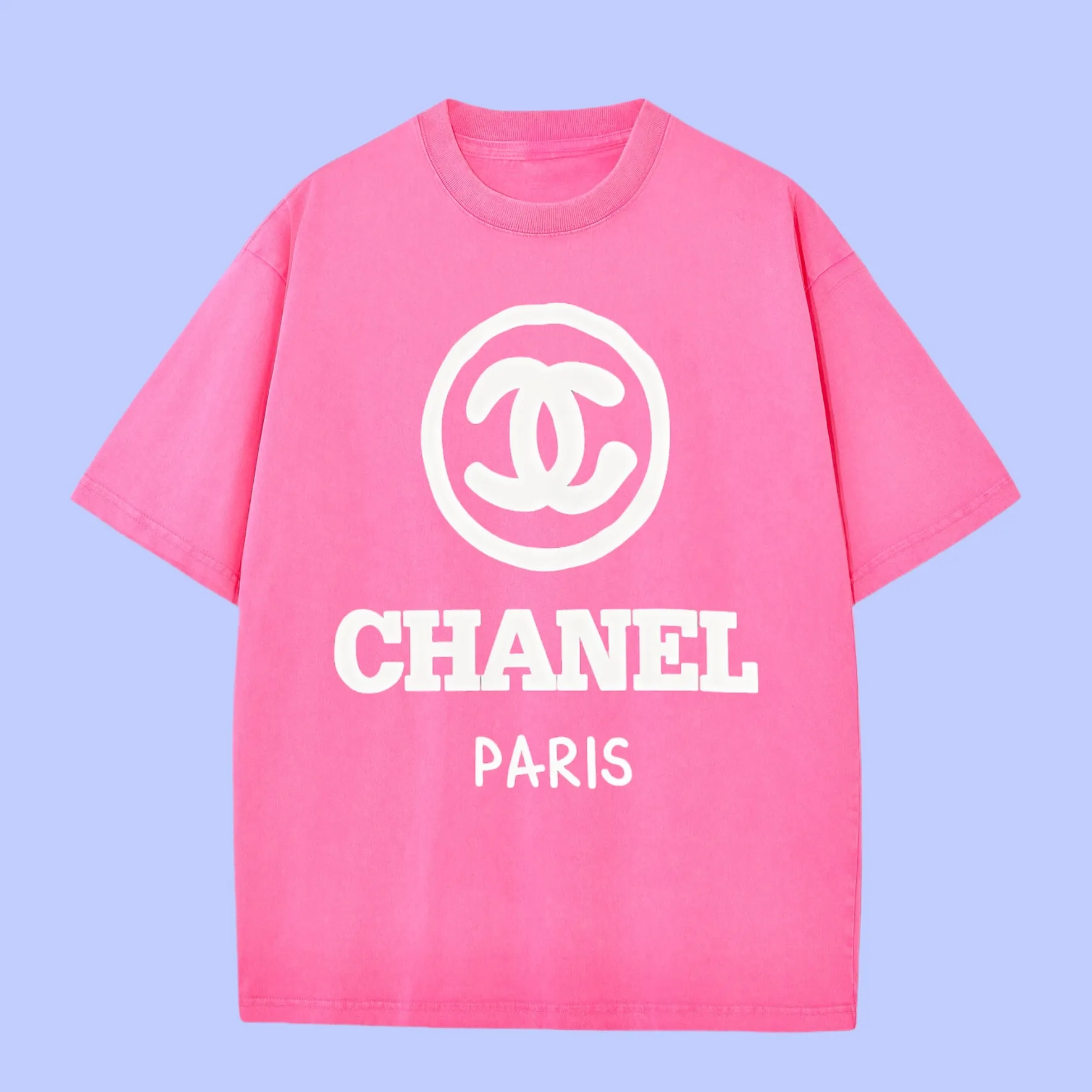 🅿️180 (profit from cooperation) High-end quality CHANEL 2025Fall Spring and Summer Series Double C short-sleeved T-shirt Different from ordinary printing Custom-woven 270G32 double yarn pure cotton fabric Loose version Same style for men and women Size: S M L XL XXL