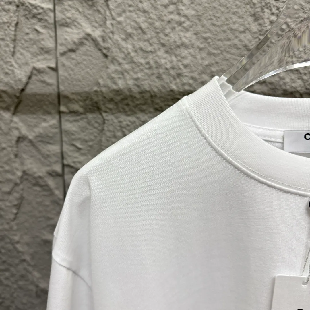 🅿️180 CHANE*Chanel*er 2025 spring and summer new style Classic rainbow letter print Customized double yarn plain cotton fabric Short-sleeved T-shirt Uniform for men and women Color: black white floral gray Size: S (90-130 pounds) M (120-150 pounds) L (140-165 pounds) XL (160-180 pounds) XXL (180-210 pounds)