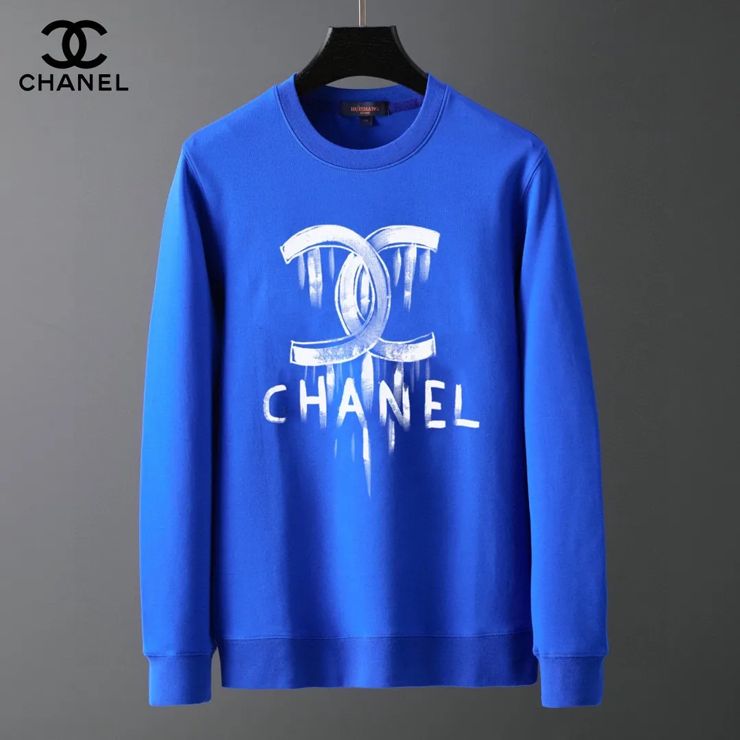 🅿️220 brand [CHANEL Chanel] (good news for fat people) 2025ss autumn latest long-sleeved round neck sweatshirt, on sale simultaneously on the official website. Refreshing and breathable. Made of top Tencel Roman. Comfortable and soft. 3D three-dimensional clarity. Super fashion sense. Great gift for your own use. Size: M-5XL (can wear up to 220 pounds)