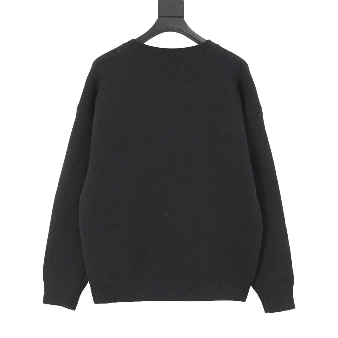 🅿️580 CHANEL Chanel 24ss heavy weaving twist classic large logo jacquard knitted sweater top original version Color: black white Size: S-L
