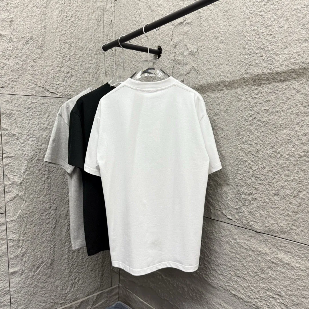 🅿️180 Chane*Chanel*2025 spring and summer new style Classic letter totem cross embroidery Customized double yarn plain cotton fabric Short-sleeved T-shirt Unisex Size: S (90-130 pounds) M (120-150 pounds) L (140-165 pounds) XL (160-180 pounds) XXL (180-210 pounds) Color: black white