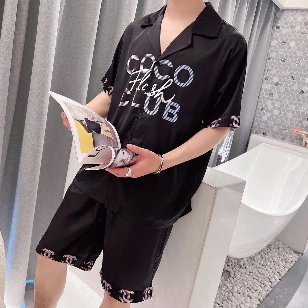 🅿️340 CHANEL Chanel home wear, high-definition Korean silk fabric, skin-friendly, soft and comfortable, couple size M～XXXL