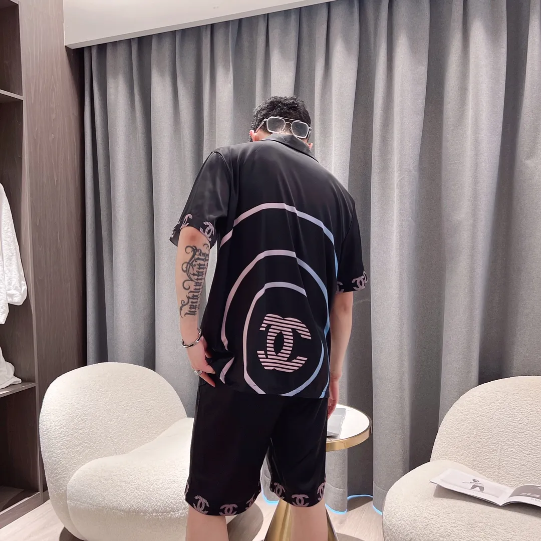 🅿️340 CHANEL Chanel home wear, high-definition Korean silk fabric, skin-friendly, soft and comfortable, couple size M～XXXL