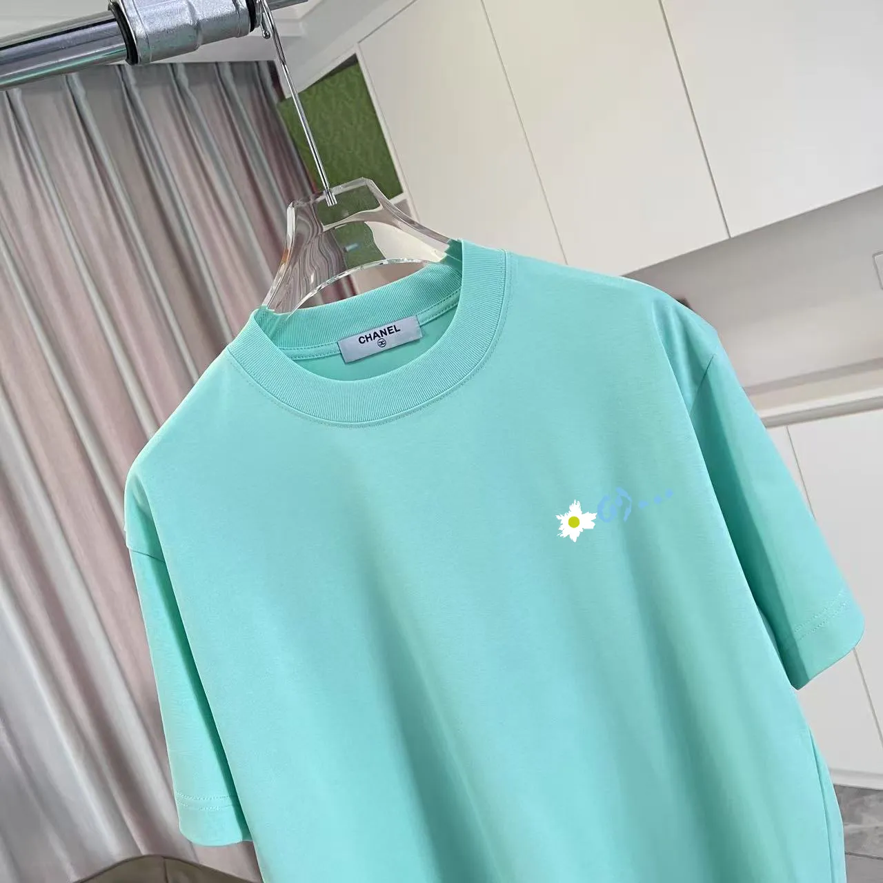 🅿️170 Chanel*CHANEL2025 new summer style Double C letter logo printing short-sleeved T-shirt Customized fabric 300g Same style for men and women Size: S M L XL XXL Five codes Color: black white lake green purple