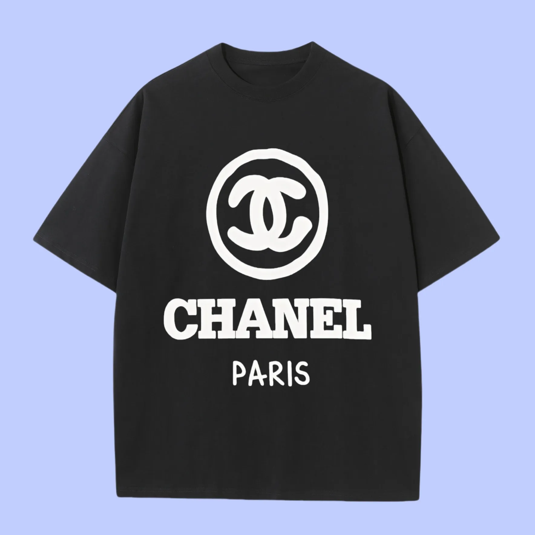 🅿️180 (profit from cooperation) High-end quality CHANEL 2025Fall Spring and Summer Series Double C short-sleeved T-shirt Different from ordinary printing Custom-woven 270G32 double yarn pure cotton fabric Loose version Same style for men and women Size: S M L XL XXL
