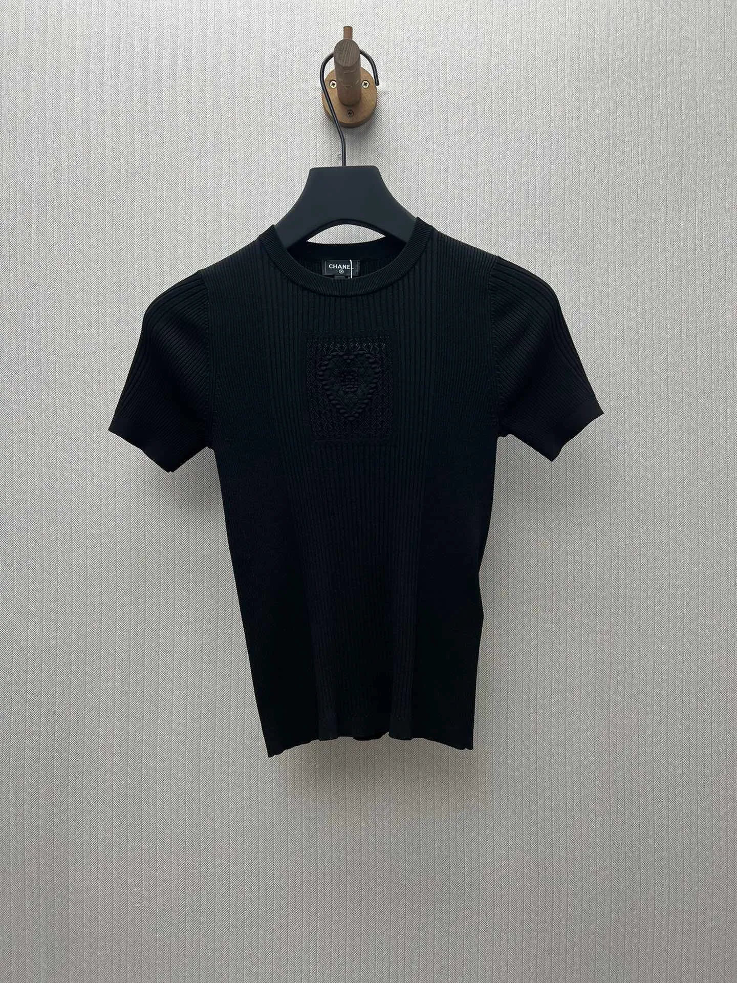 🅿️450 Chanel 25ss new autumn and winter preview series pattern cotton vertical stripe pullover T-shirt women's size: S.M.L.