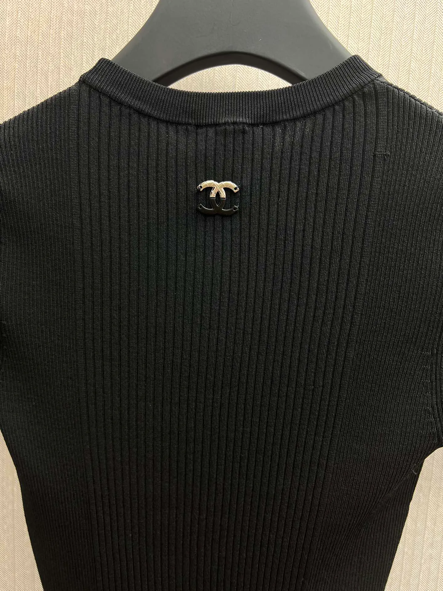 🅿️450 Chanel 25ss new autumn and winter preview series pattern cotton vertical stripe pullover T-shirt women's size: S.M.L.