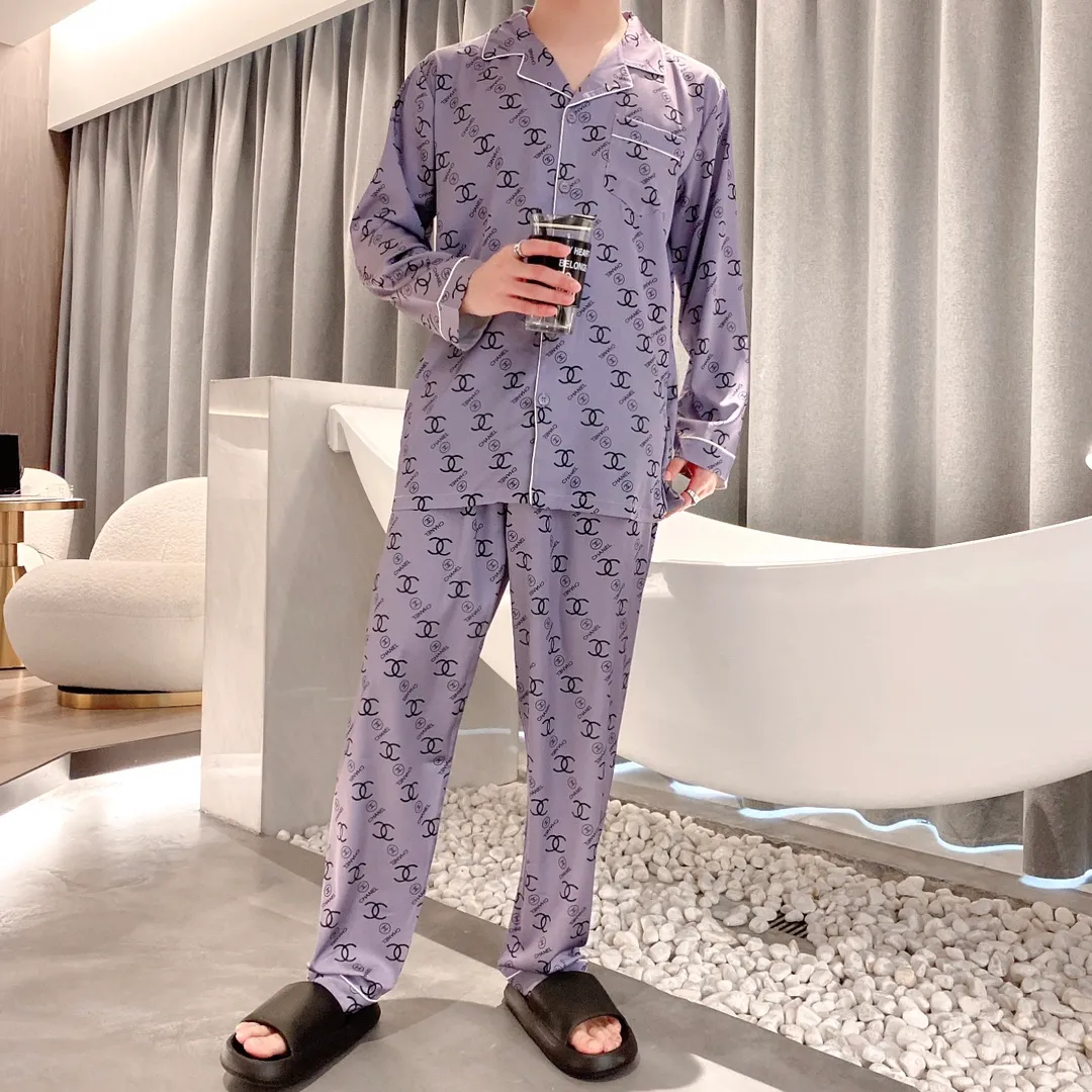 🅿️360 Chanel home wear, high-end Korean silk fabric, skin-friendly, soft and comfortable Size: XL～XXXL