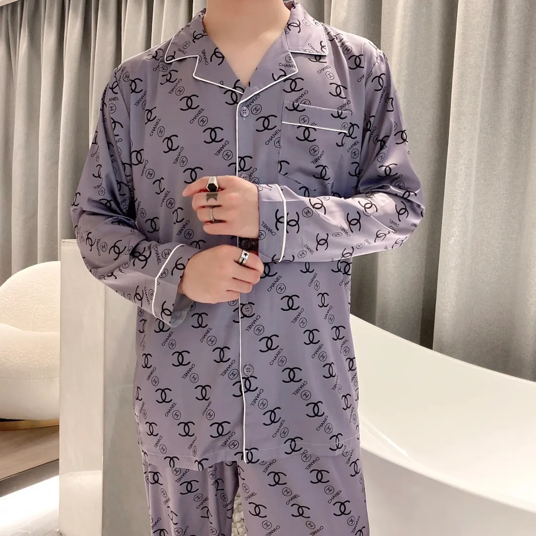🅿️360 Chanel home wear, high-end Korean silk fabric, skin-friendly, soft and comfortable Size: XL～XXXL
