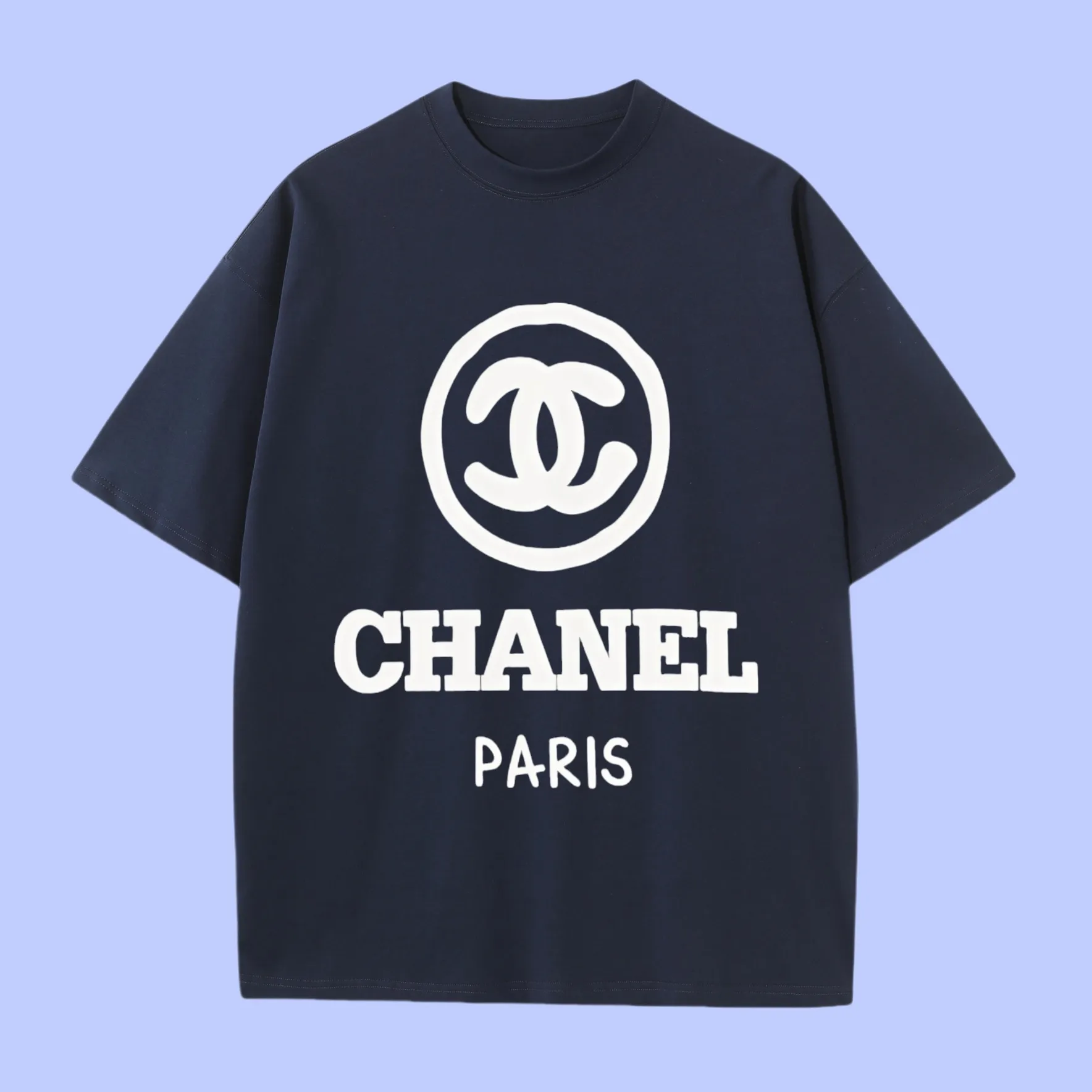 🅿️180 (profit from cooperation) High-end quality CHANEL 2025Fall Spring and Summer Series Double C short-sleeved T-shirt Different from ordinary printing Custom-woven 270G32 double yarn pure cotton fabric Loose version Same style for men and women Size: S M L XL XXL