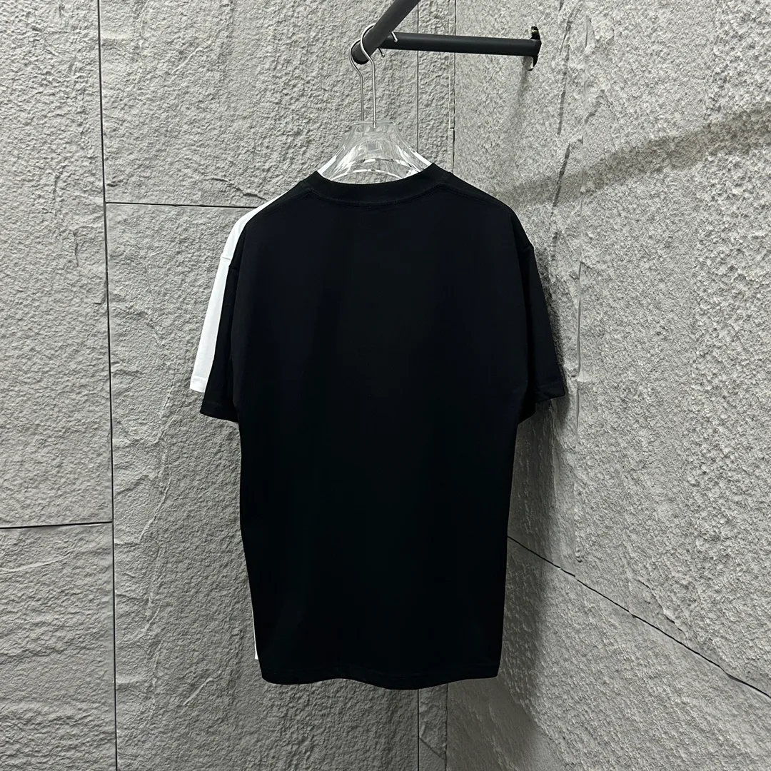 🅿️180 CHANE*Chanel*er 2025 spring and summer new style Classic totem letters Three-dimensional silicone technology Customized double yarn plain cotton fabric Short-sleeved T-shirt Same style for men and women Color: black white Size: S (90-130 pounds) M (120-150 pounds) L (140-165 pounds) XL (160-180 pounds) XXL (180-210 pounds)