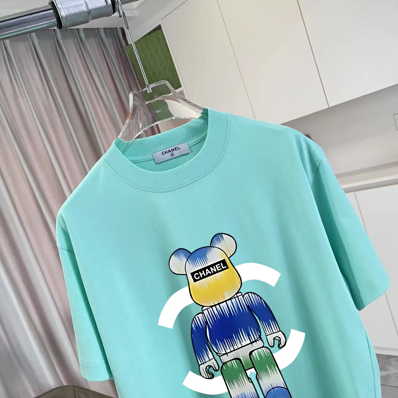 🅿️170 Chanel CHANEL2025 summer new style Double C letter logo printing short-sleeved T-shirt Customized fabric 300g Same style for men and women Size: S M L XL XXL Five codes Color: black white lake green purple