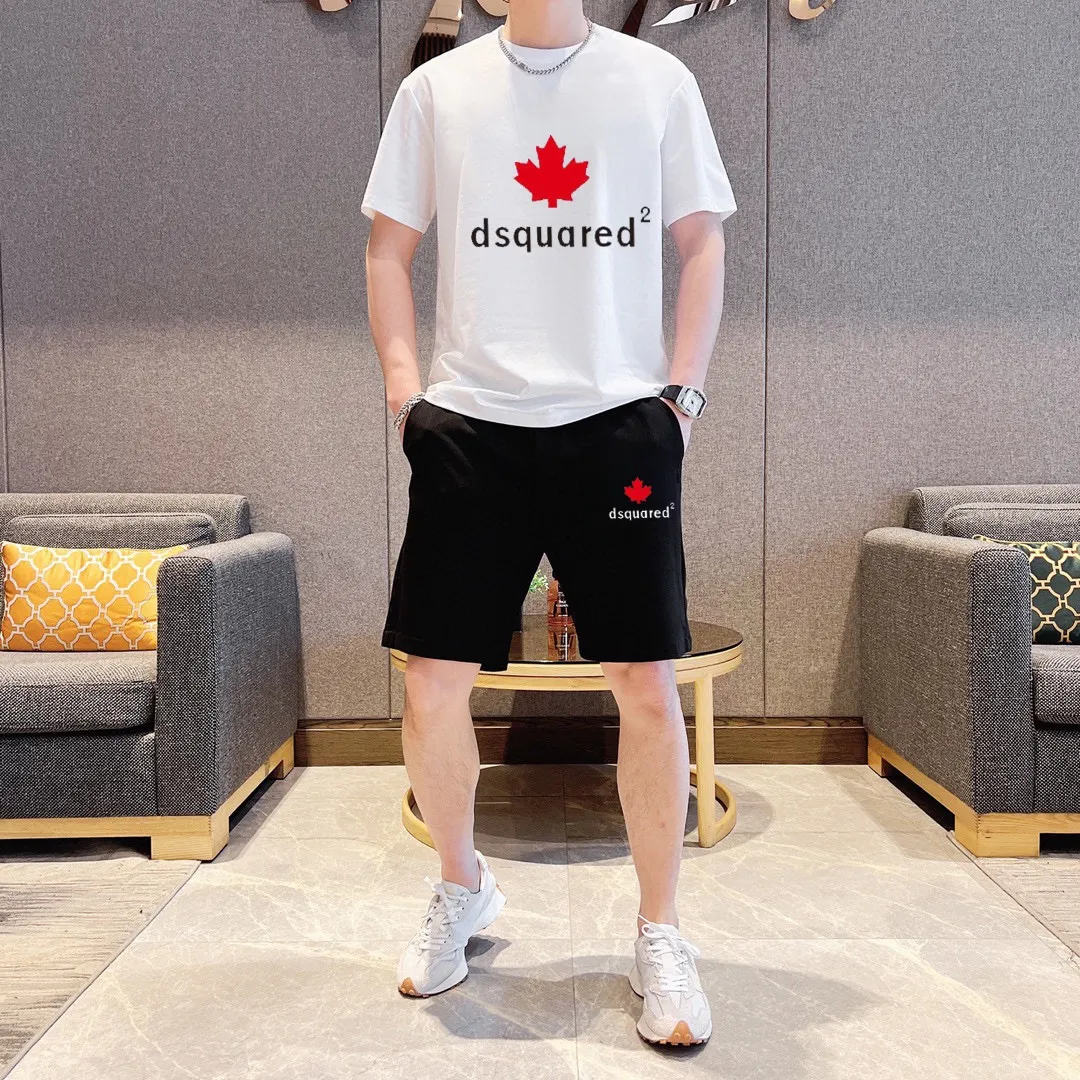 P290 Brand [DSQ2 Second Power] 2025 new men’s short-sleeved shorts suit! Synchronous sales on the official website! High-end version on the market! It feels delicate and soft! Make you more comfortable to wear! The draped silhouette is awesome! Size: M-5XL (please state your height and weight when placing an order)