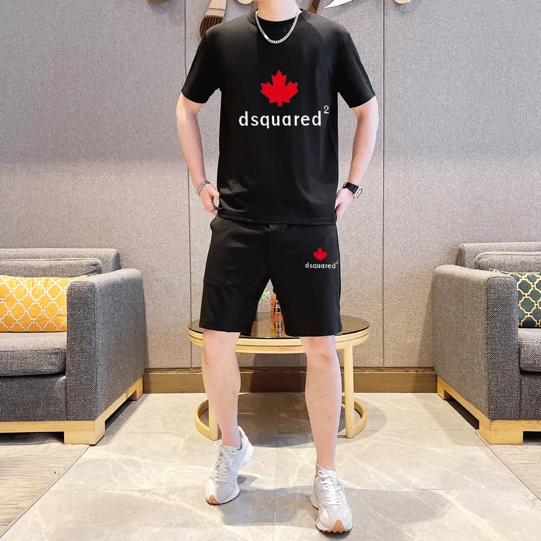 P290 Brand [DSQ2 Second Power] 2025 new men’s short-sleeved shorts suit! Synchronous sales on the official website! High-end version on the market! It feels delicate and soft! Make you more comfortable to wear! The draped silhouette is awesome! Size: M-5XL (please state your height and weight when placing an order)