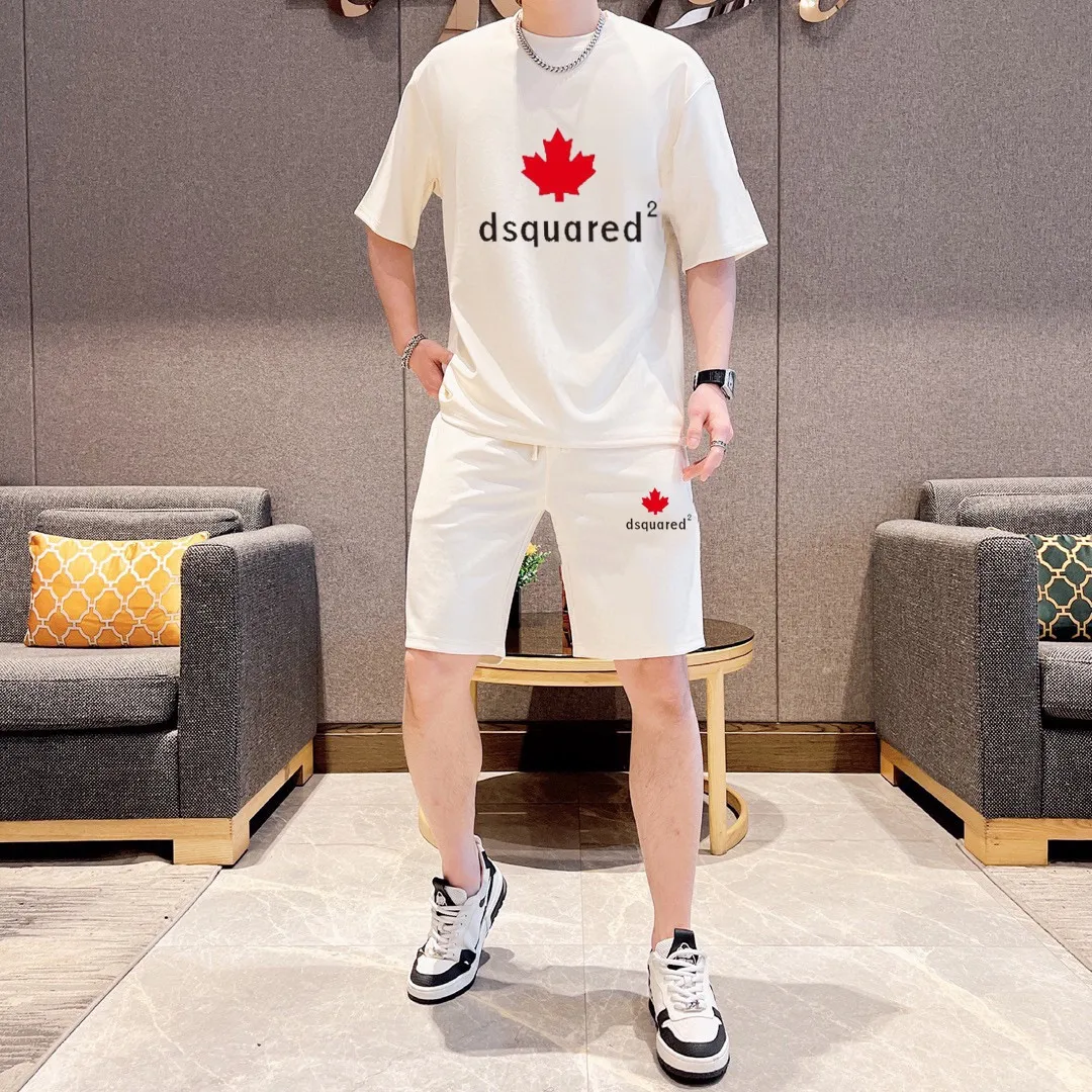 P290 Brand [DSQ2 Second Power] 2025 new men’s short-sleeved shorts suit! Synchronous sales on the official website! High-end version on the market! It feels delicate and soft! Make you more comfortable to wear! The draped silhouette is awesome! Size: M-5XL (please state your height and weight when placing an order)