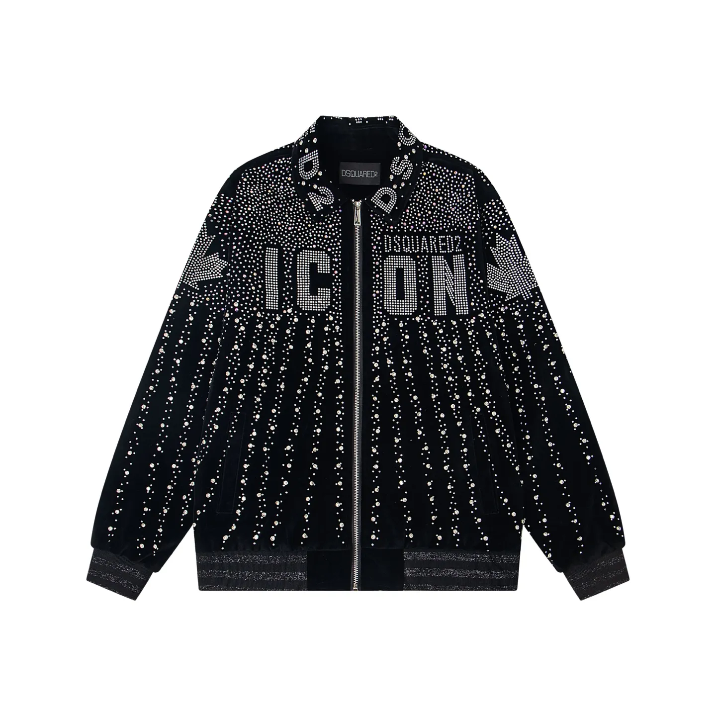 P600 D S Q 2 super high-end black velvet, meteor shower design, brand new popular men's zipper jacket, high-end Middle Eastern flash diamond craftsmanship, plus granular crystal beads, high-end real thing, very fashionable, and the upper body is incomparably handsome.