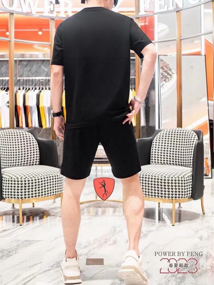 P290 💰 Brand [DSQ2 Second Power] 2025 new men’s short-sleeved shorts suit! Synchronous sales on the official website! High-end version on the market! It feels delicate and soft! Make you more comfortable to wear! The draped silhouette is awesome! Size: M-5XL (please state your height and weight when placing an order)