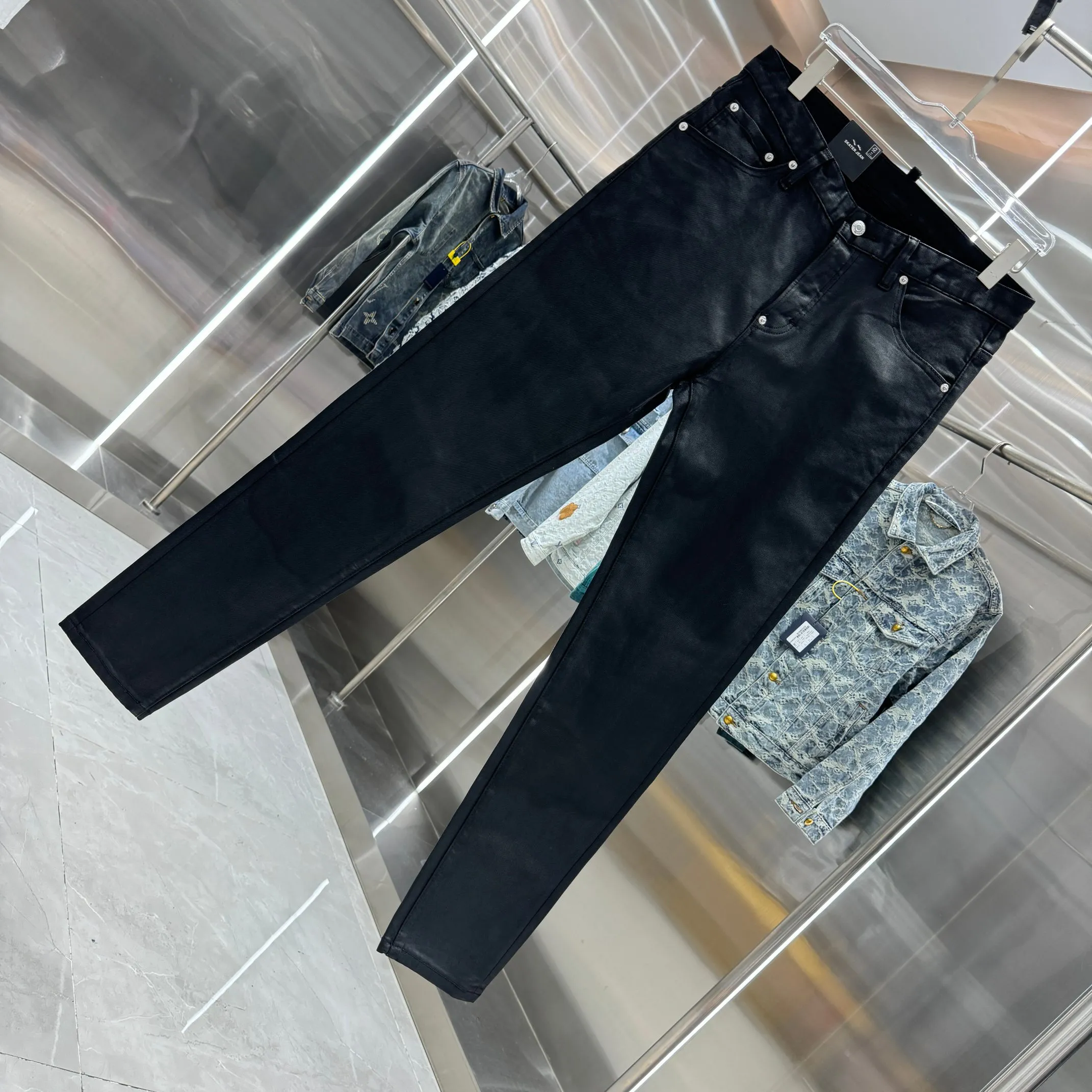 P300 DSQUARED2 Heavy-duty washed craft street fashion slim fit stretch jeans Color Black Size 30 32 34 36 38 40