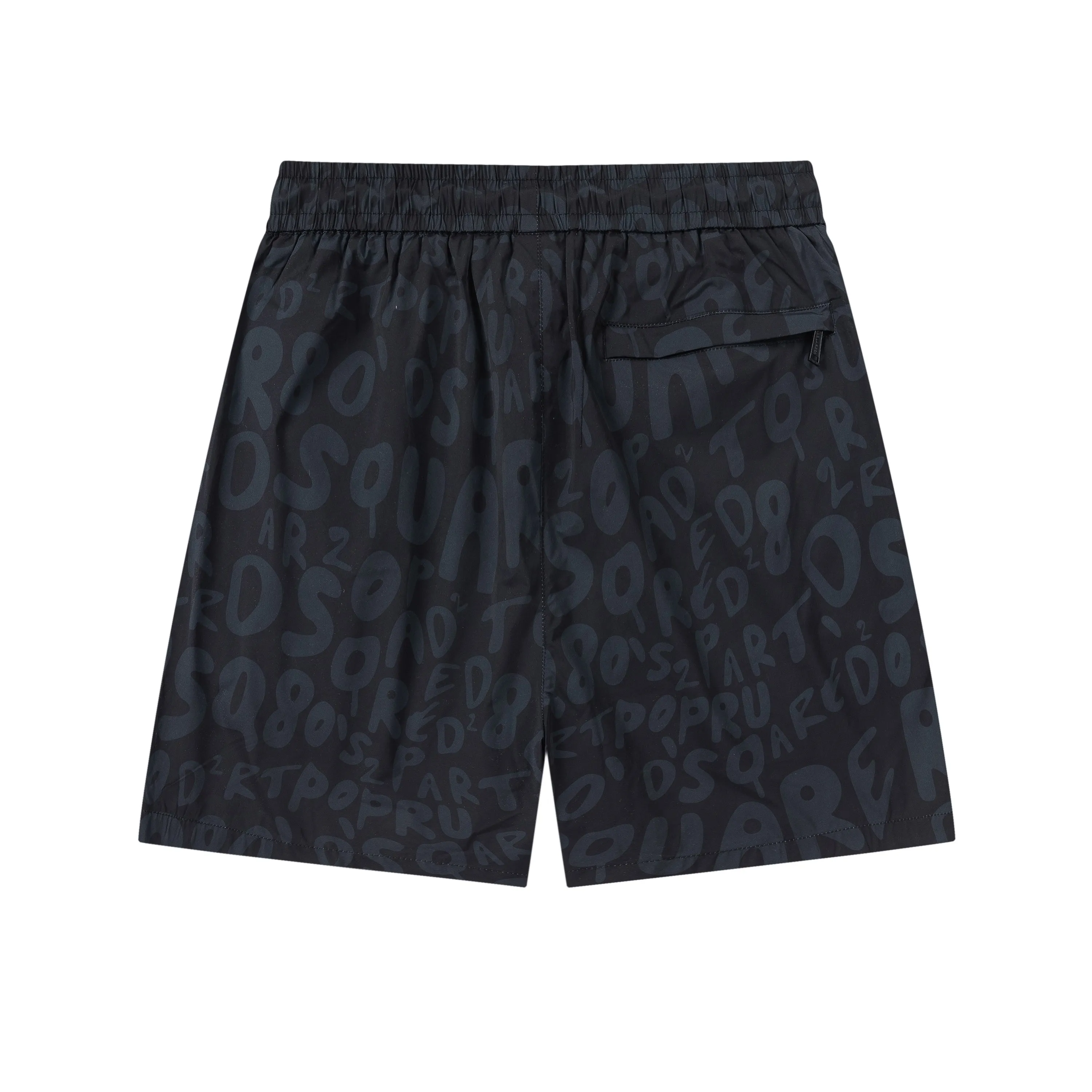 🅿️210 DSQUARED2 2025 spring and summer logo embroidery. New fashionable beach shorts, with lining and mesh shorts! The official website is synchronized with the original 1-1 replica, the original hardware is selected from high-quality polyester fiber fabrics, with a delicate feel, a must-have item for summer, and the upper body effect is super handsome! Color: Black Size: S M L XL XXL