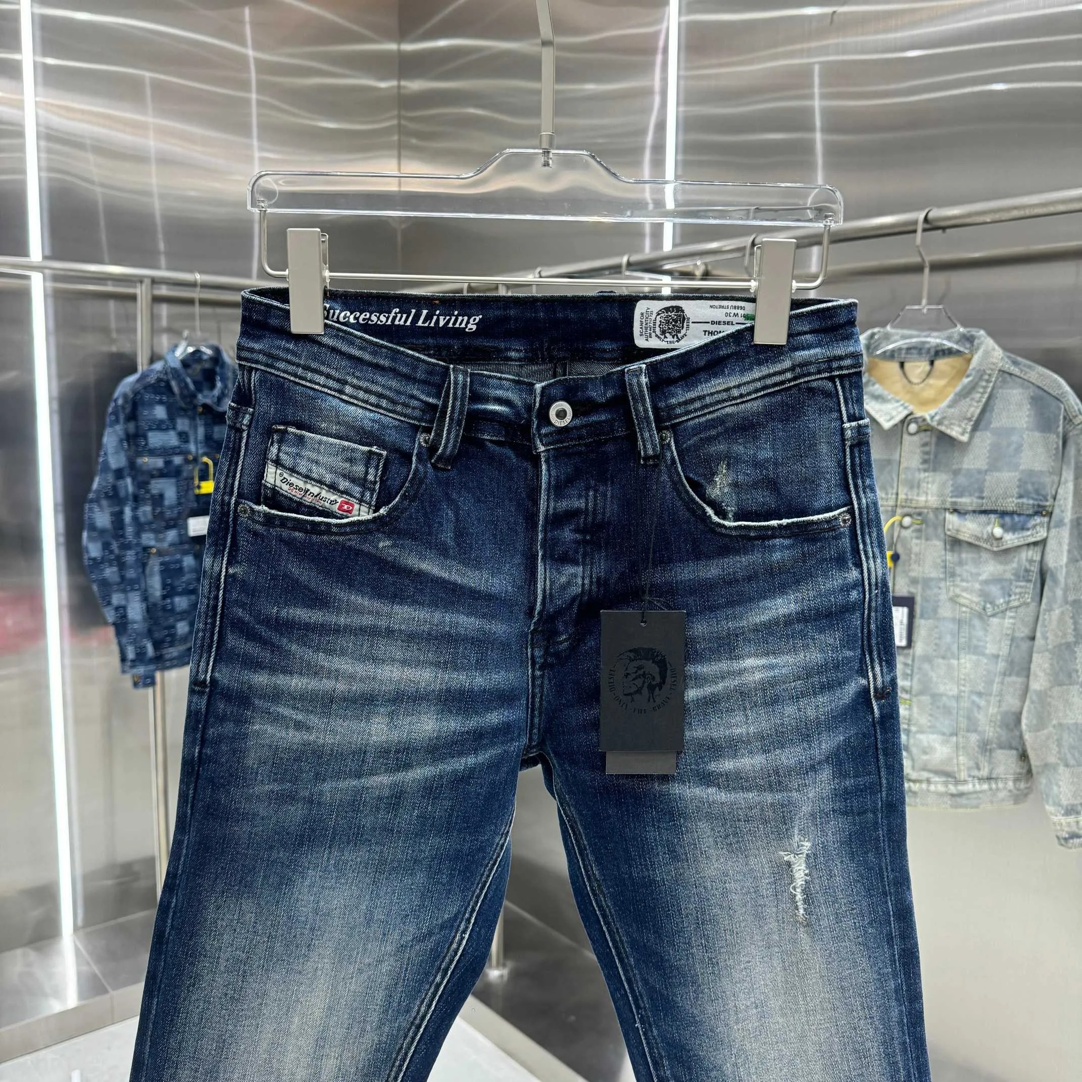 P300 DSQUARED2 Heavy-duty washed and frayed street trend slim-fitting stretch jeans Color Blue Size 30 32 34 36 38 40