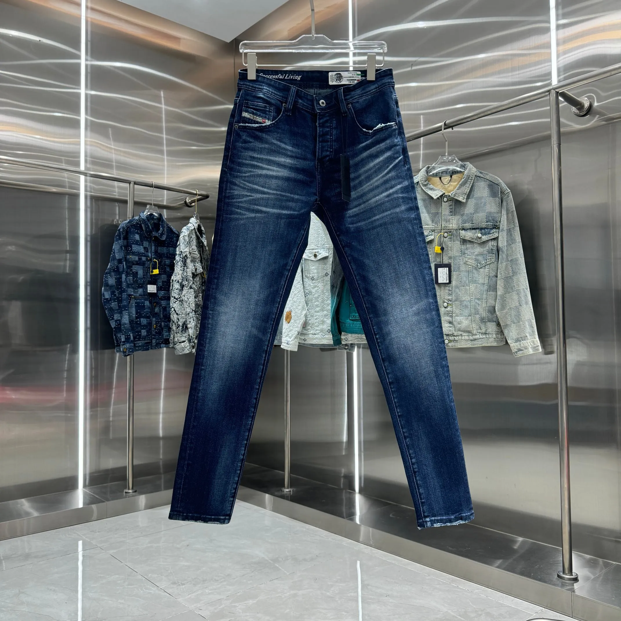 P300 DSQUARED2 Heavy-duty washed craft street fashion slim fit stretch jeans Color Blue Size 30 32 34 36 38 40