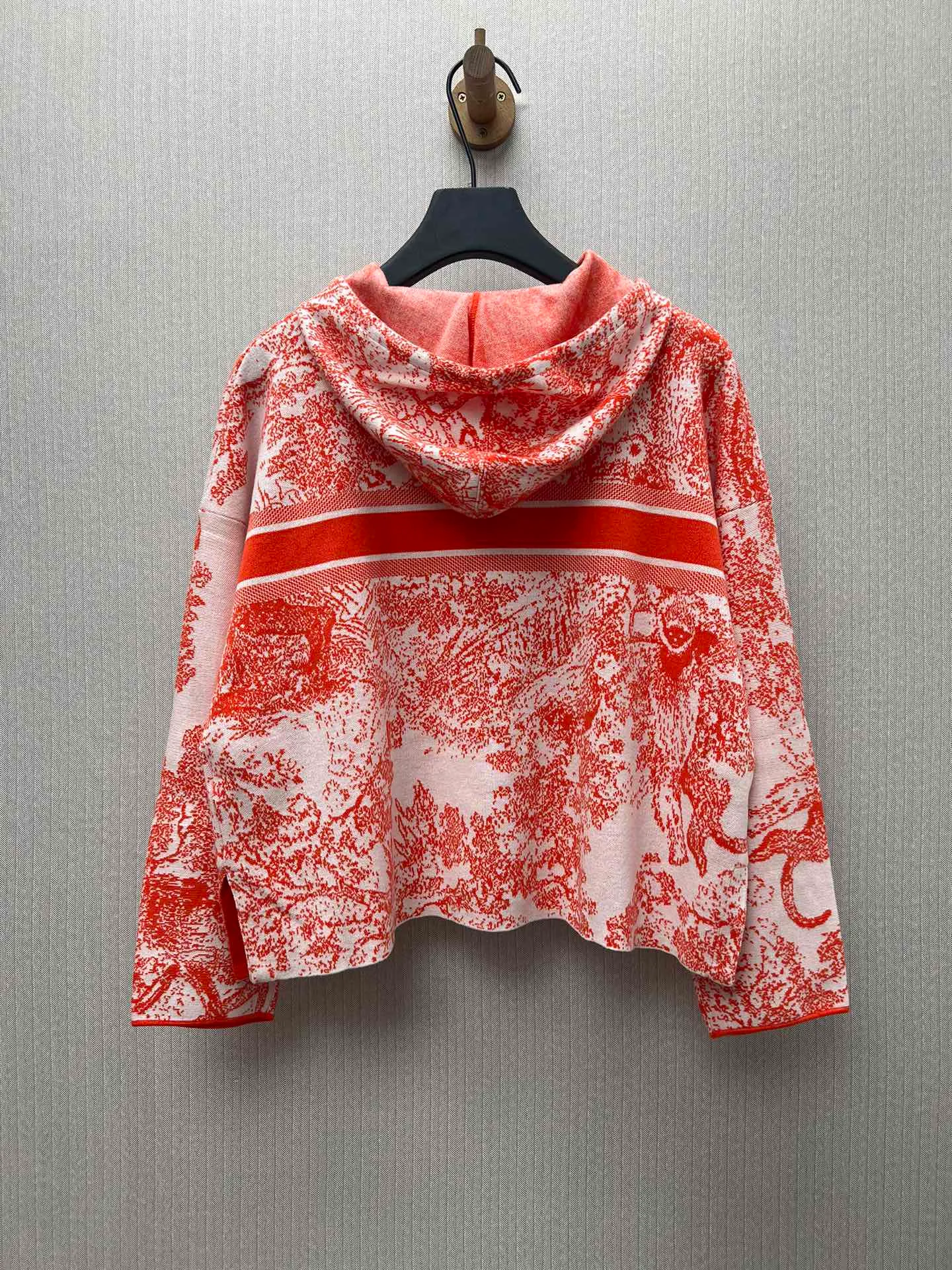 🅿️680 complete set of Dior 25ss new letter logo Rui jungle jacquard loose hooded long-sleeved pullover knitted sweatshirt! Size: S.M.L.