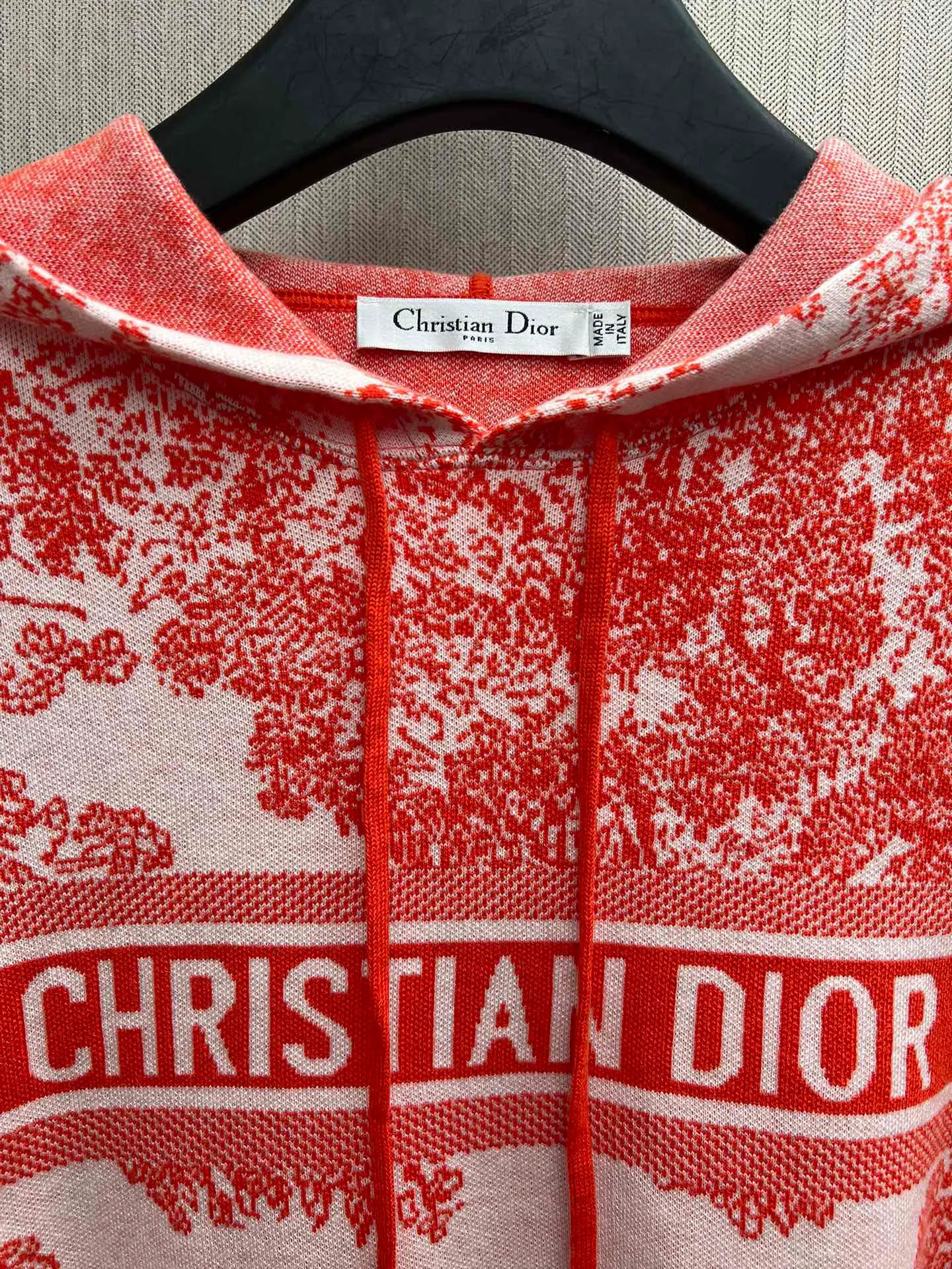 🅿️680 complete set of Dior 25ss new letter logo Rui jungle jacquard loose hooded long-sleeved pullover knitted sweatshirt! Size: S.M.L.