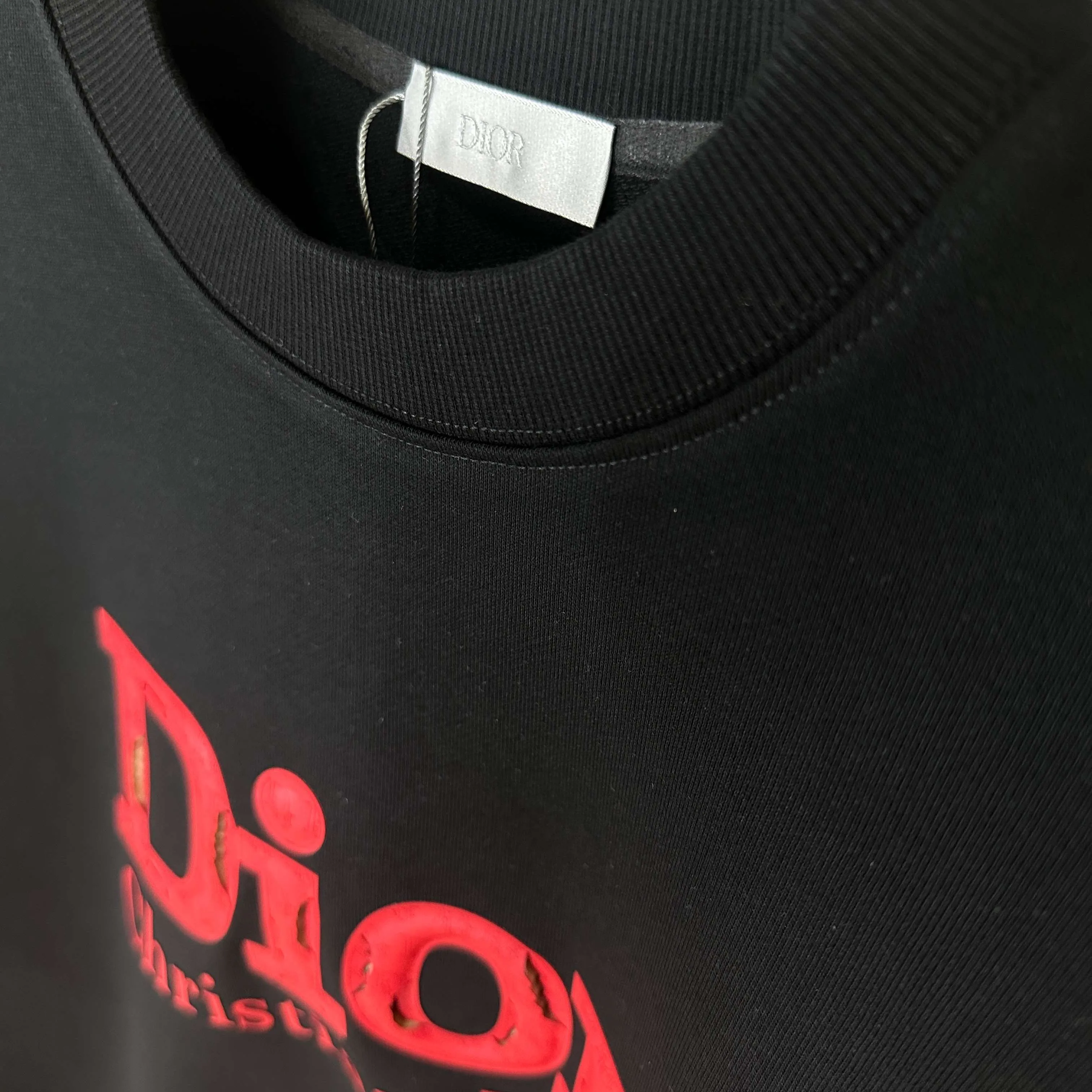 🅿️250 Dio* Christian Dior 2025 early autumn and winter new style Classic letter thick plate three-dimensional silicone burst sponge technology Simple and elegant Customized terry fabric Long-sleeved sweatshirt Unisex Color: Black White Size: S (90-130 pounds) M (120-150 pounds) L (140-165 pounds) XL (160-180 pounds) XXL (180-210 pounds)