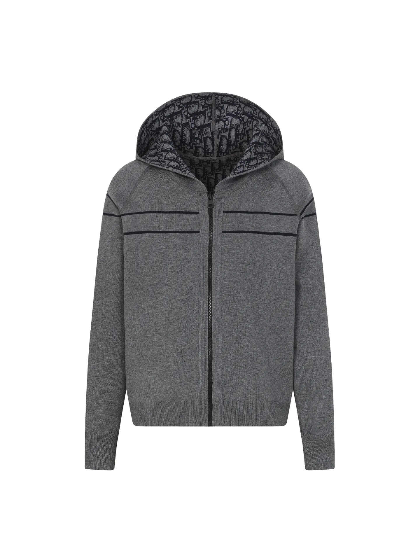🅿️540 DIOR/Dior double-sided jacquard cashmere knitted hood (grey) was originally purchased and developed for 22,337 yuan. The fabric is made of cashmere blended knitted fabric, which is soft and comfortable. It features a zip closure at the front and subtle ribbed trimming at the cuffs and hem. The reversible design features a solid blue hue on one side and the brand's signature Oblique pattern on the other, with Cistian strap detailing on the back. The unlined cut ensures a light and effortless fit, while the slim fit creates an elegant silhouette. The entire piece has exquisite craftsmanship, double-sided knitting technology enables reversible wear, and ribbed edges enhance the three-dimensional effect. Dry cleaning and maintenance are recommended to maintain the delicate texture of cashmere fabrics. This piece is both casual and fashionable, and can be easily matched with all kinds of clothing, showing the brand's exquisite craftsmanship and classic aesthetics. Color: Navy Gray Size: S M L