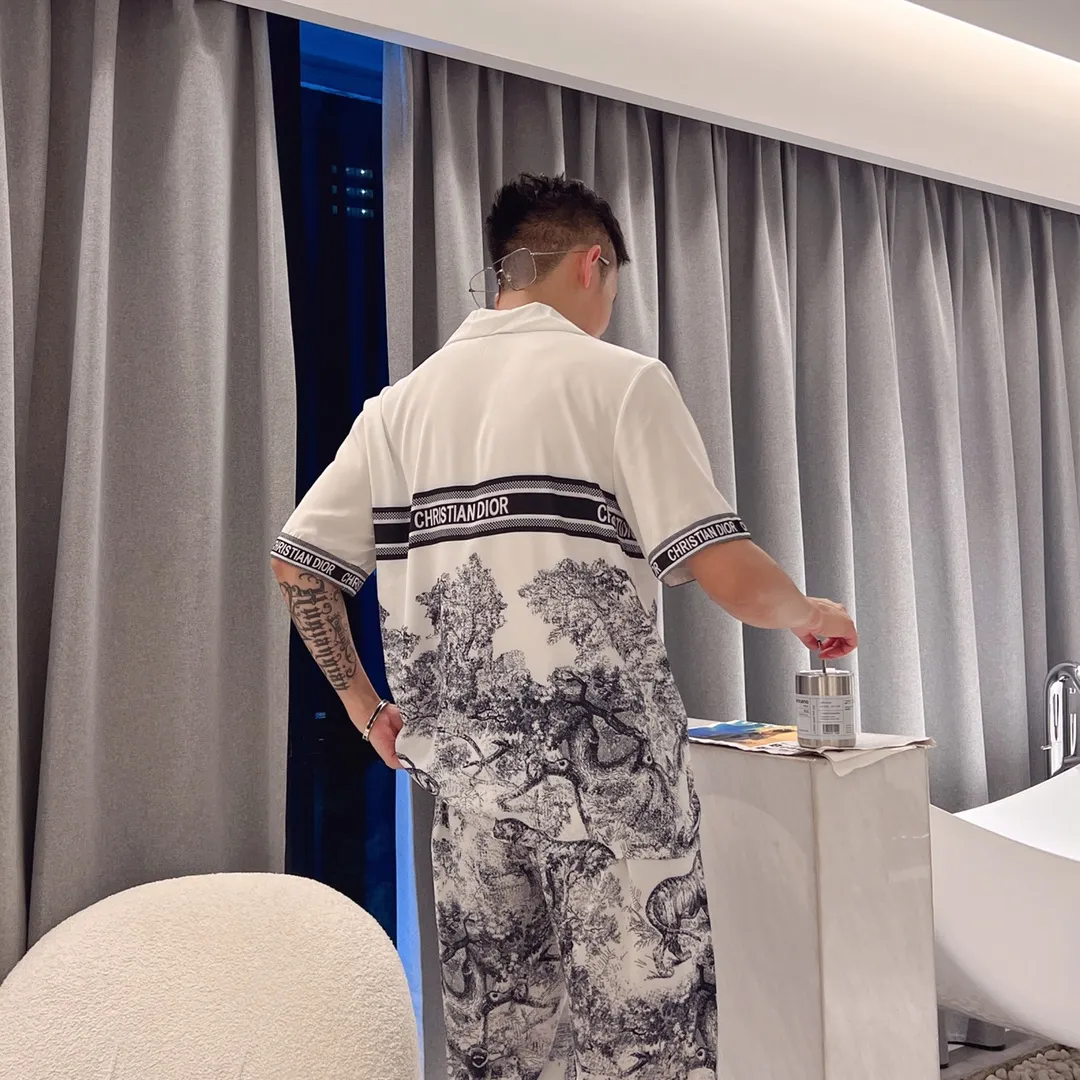 🅿️360 2024 DIOR Dior home wear, high-definition Korean silk fabric, skin-friendly, soft and comfortable, couple size M, XXL, XXXL