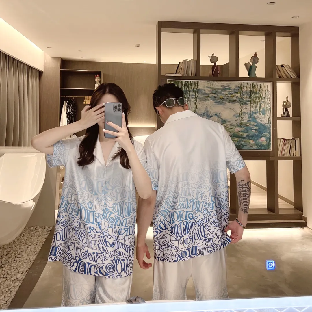 🅿️340 2024 DIOR Dior home wear, high-end Korean silk fabric, skin-friendly, soft and comfortable, couple size M～XXXL