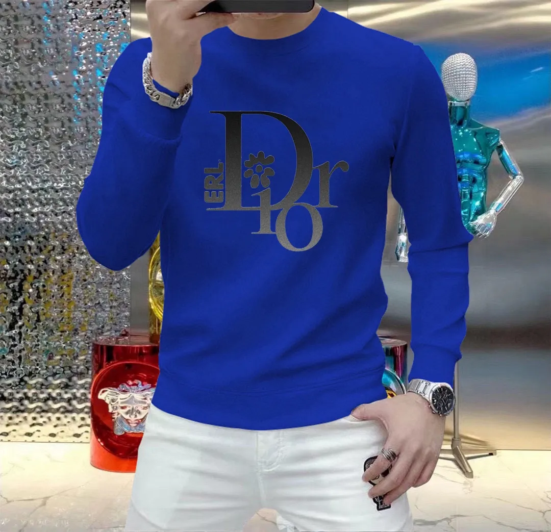 🅿️220 brand [DIOR Dior] (good news for fat people) 2025ss autumn latest long-sleeved round-neck sweatshirt, on sale simultaneously on the official website. Refreshing and breathable. Made of top Tencel Roman. Comfortable and soft. 3D three-dimensional clarity. Super fashion sense. Great for gifting and keeping for yourself. Size: M-5XL (can wear up to 220 pounds)