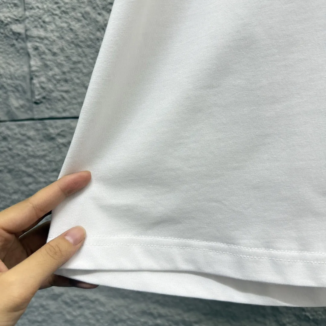 🅿️180 Dio* Dior 2025 spring and summer new style Classic letter silver thread embroidery Customized double yarn plain cotton fabric Short-sleeved T-shirt Uniform for men and women Size: S (90-130 catties) M (120-150 catties) L (140-165 catties) XL (160-180 catties) XXL (180-210 catties) Color: black white