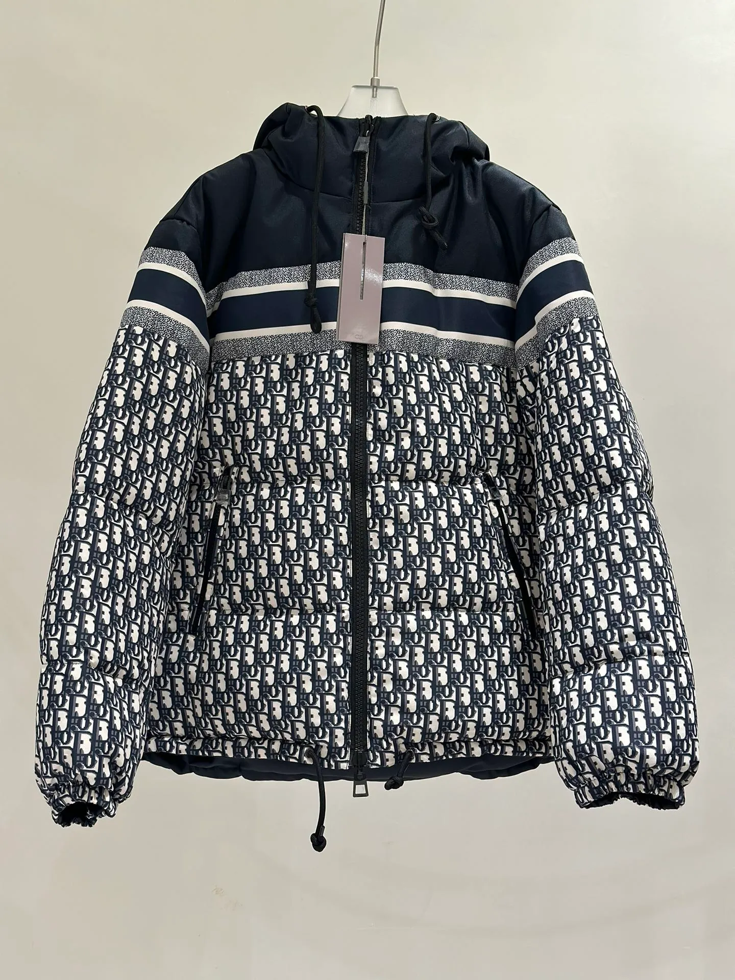 🅿️980 Packing Down jacket front hanging real shot # Di*r/Dior classic houndstooth all over print reversible down jacket/down vest