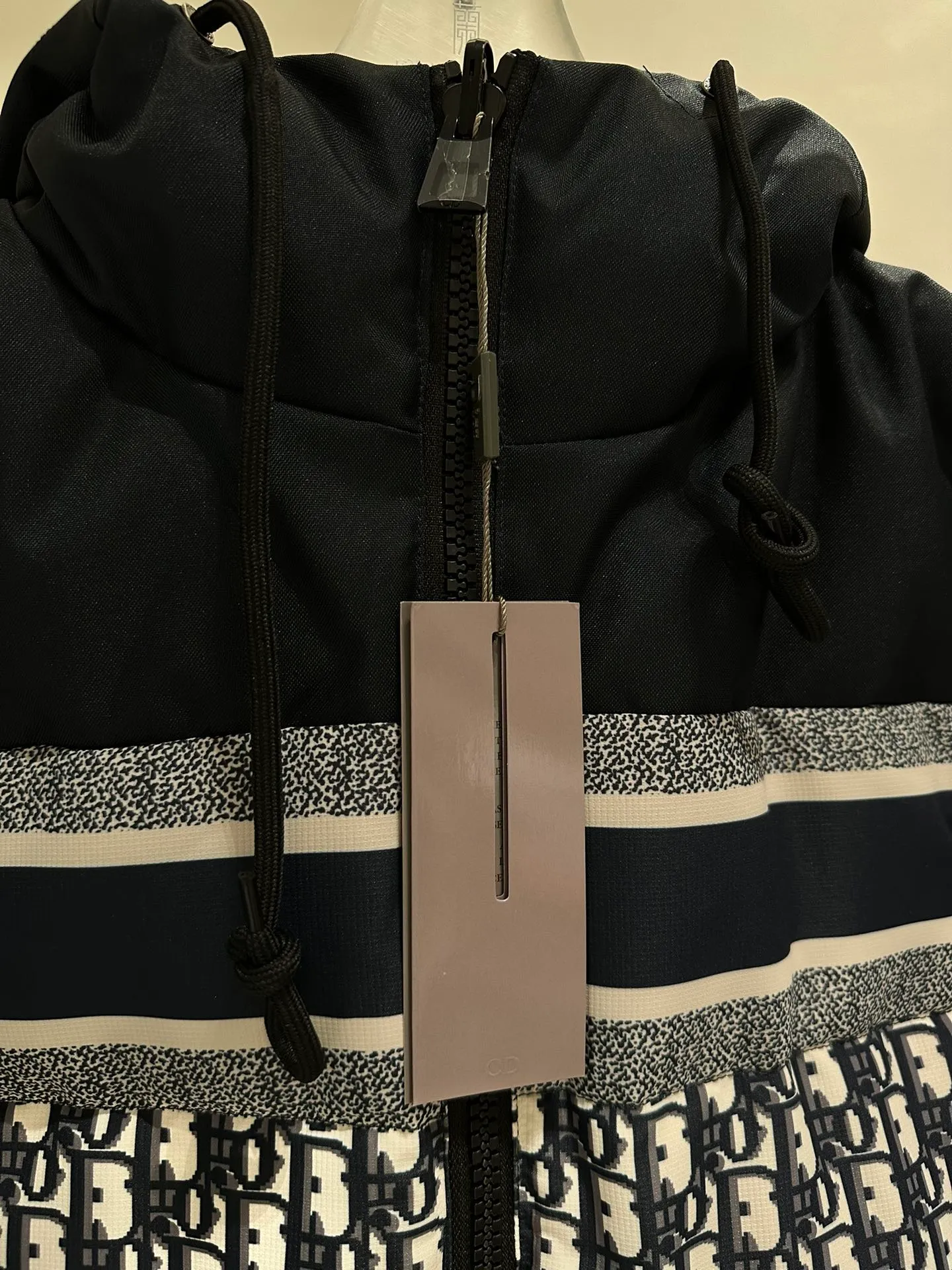 🅿️980 Packing Down jacket front hanging real shot # Di*r/Dior classic houndstooth all over print reversible down jacket/down vest