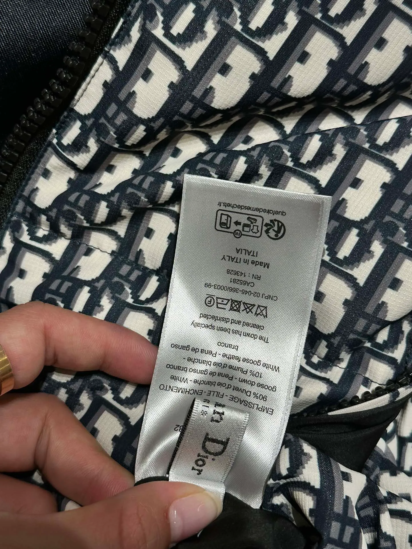 🅿️980 Packing Down jacket front hanging real shot # Di*r/Dior classic houndstooth all over print reversible down jacket/down vest