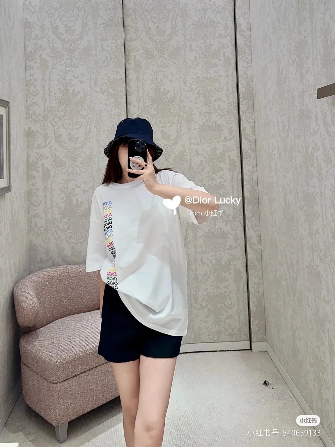 🅿️170 [DIOR Dior] 2025FW short-sleeved T-shirt LOGO printing High-end 26s double yarn 300g fabric Heavy fabric Customized frame ribbing in the same cylinder and dyeing Complete three standards Same style for men and women Color: Black White Size: S M L XL 2XL