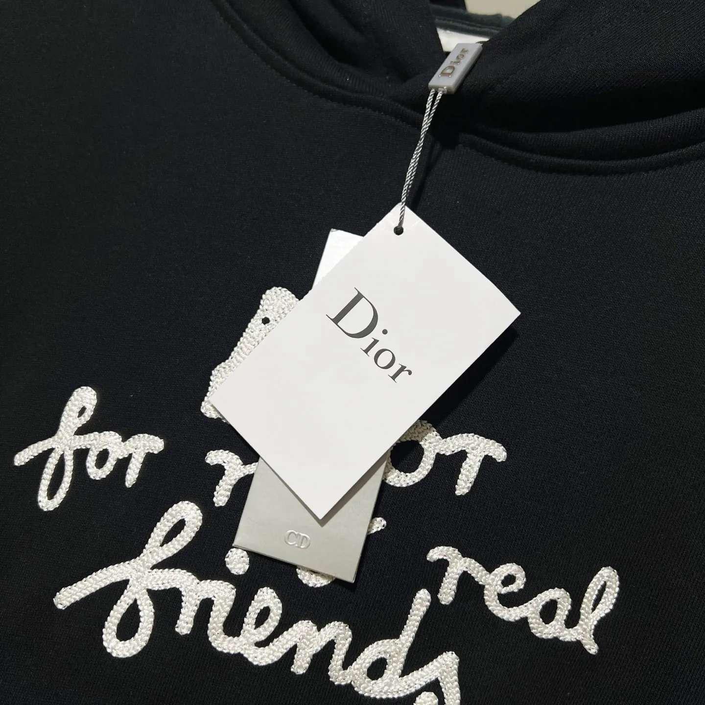 🅿️290 DIOR/Dior 420g pure cotton fabric hooded sweatshirt, classic rope embroidery signature on the chest ✍️letter LOGO logo technology, official synchronization, high version, high quality, fashionable personality, versatile trend, pure original quality, original fabric, tag, collar label, washed wheat, three standards complete, color: black, apricot, blue. Size: XS-L