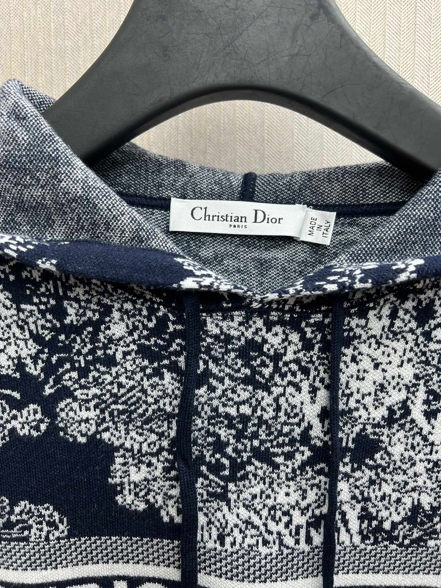 🅿️680 complete set of Dior 25ss new letter logo Rui jungle jacquard loose hooded long-sleeved pullover knitted sweatshirt! Size: S.M.L.