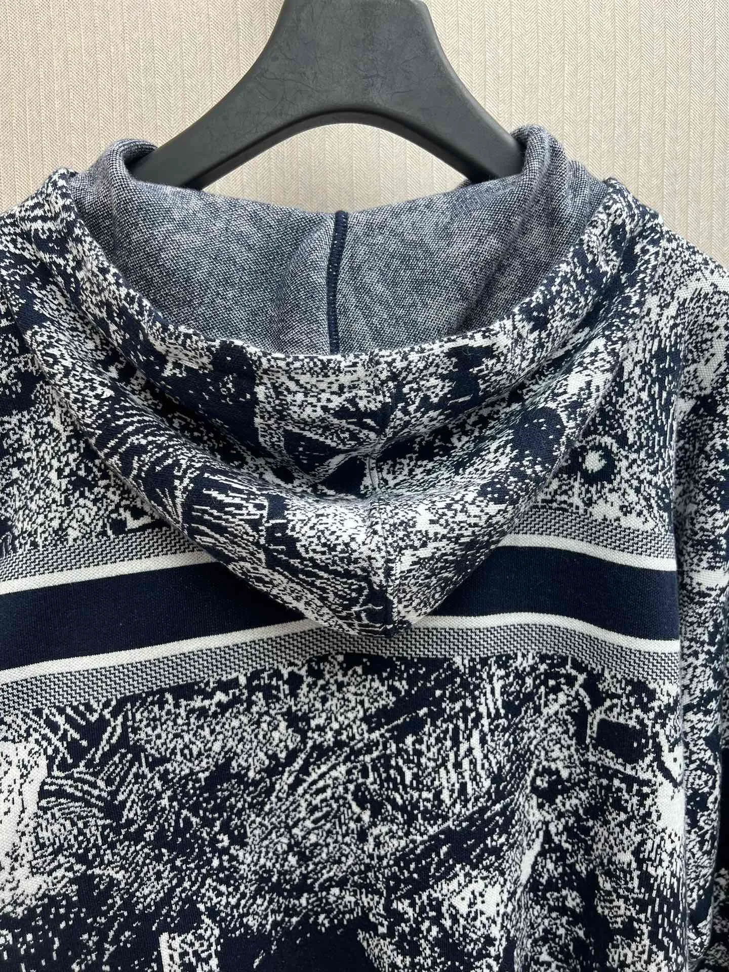 🅿️680 complete set of Dior 25ss new letter logo Rui jungle jacquard loose hooded long-sleeved pullover knitted sweatshirt! Size: S.M.L.
