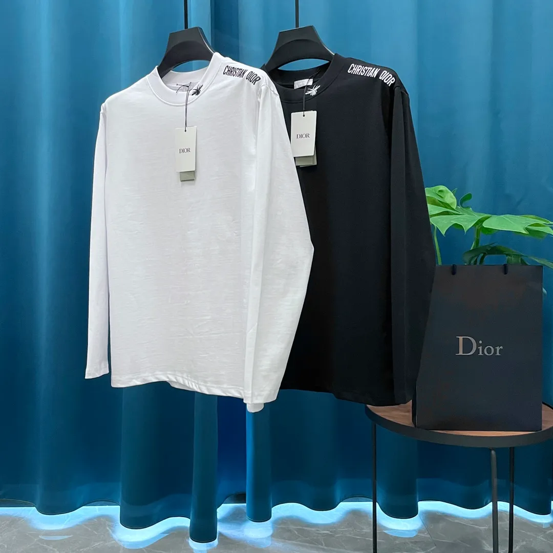 🅿️230 (heavy high version) Dior➡️Dior embroidered 🪡logo long-sleeved T-shirt, high weight, impeccable details, highly classy and luxurious, casual and loose-shouldered cut. Size：S-XL