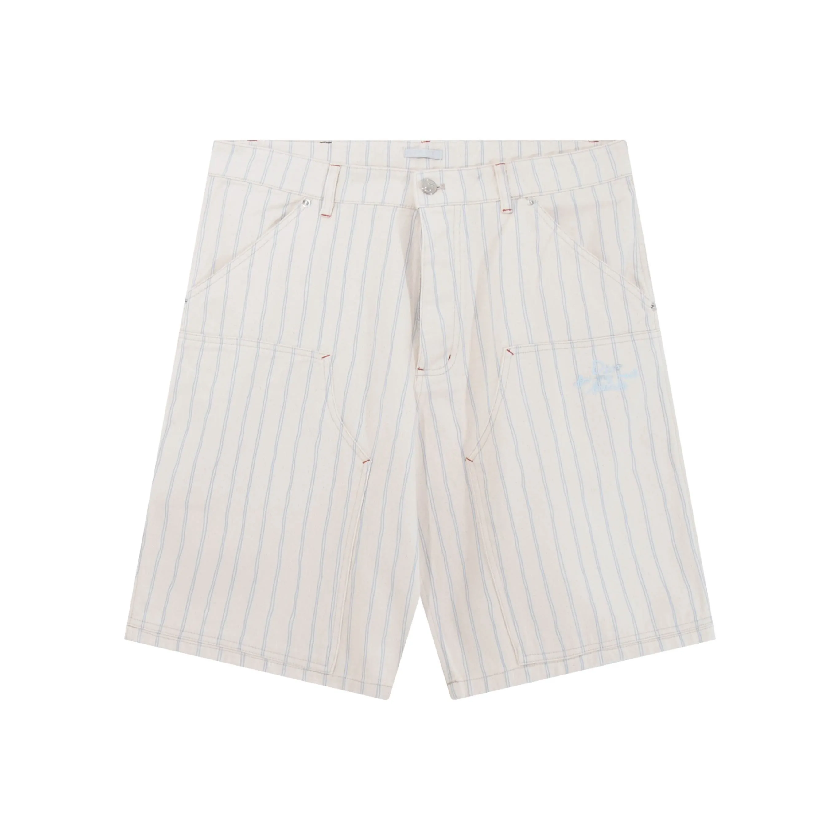 🅿️250 High-quality new CD stripe embroidered apricot shorts. Originally purchased for 14,600. The fabric is made of high-density equipment imported from Italy. It is made of custom-woven and dyed striped recycled cotton twill denim. The original cloth is washed and desized to restore the softness of the fabric and the velvety feel of the cloth. The cotton thread embroidered logo is embroidered with Tajima embroidery, the aluminum buttons are exclusively molded and customized, the dyed yarn 100% restores the color of the original plate, the back waist leather tag is customized with the same color, and the three-label accessories follow the original plate. Size xs-l