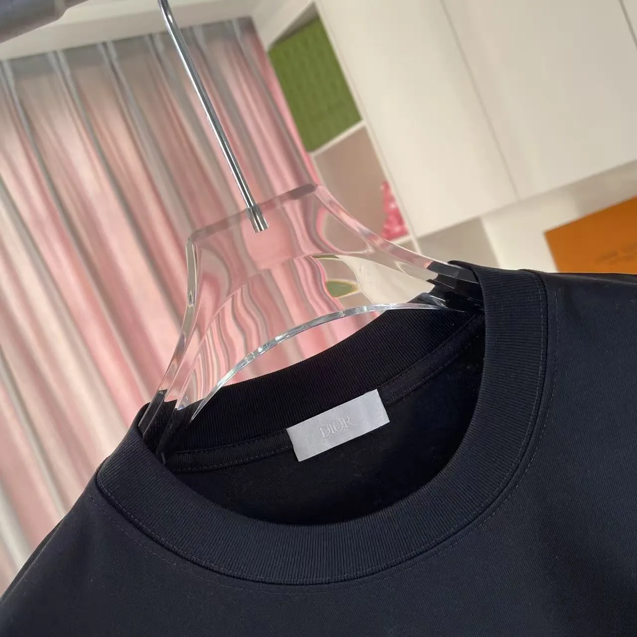🅿️170 Dio Dior 2025 new summer style love letter three-dimensional silicone printing short-sleeved T-shirt customized fabric 300g same style for men and women Color: black white rose red iron gray Size: S M L XL XXL five sizes ​