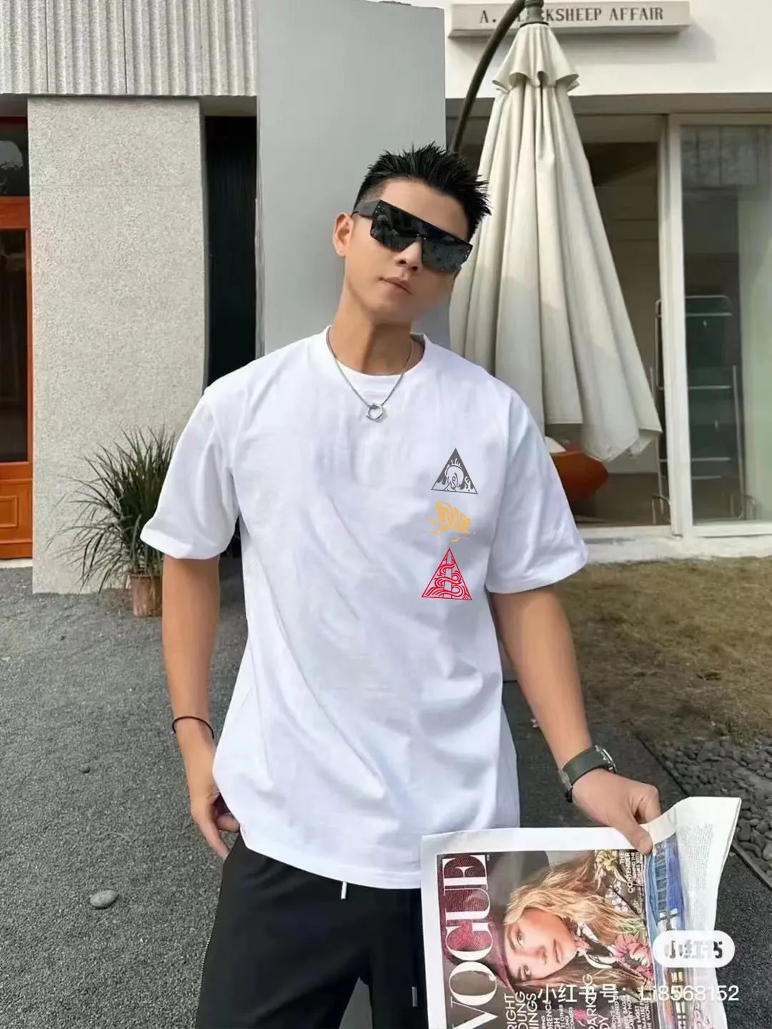 🅿️170 [DIOR Dior] 2025FW short-sleeved T-shirt LOGO printing High-end 26s double yarn 300g fabric Heavy fabric Customized frame ribbing in the same cylinder and dyeing Complete three standards Same style for men and women Color: Black White Size: S M L XL 2XL