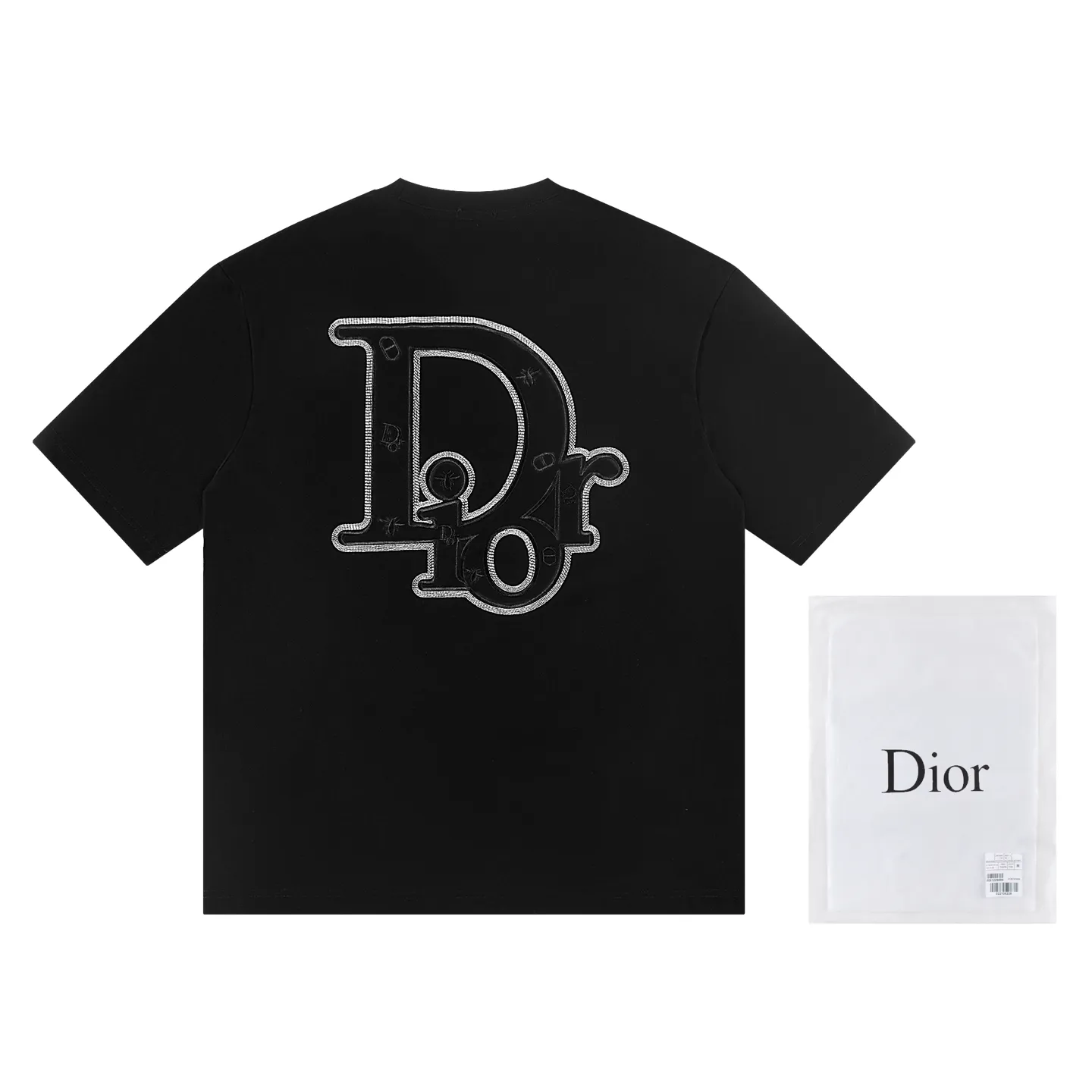 🅿️160 Dior*2026 latest short-sleeved material: high version 300g double yarn combed cotton Size: S M L XL Color: black white Style number: W3655