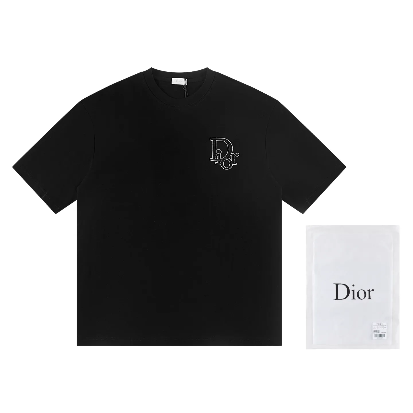 🅿️160 Dior*2026 latest short-sleeved material: high version 300g double yarn combed cotton Size: S M L XL Color: black white Style number: W3655